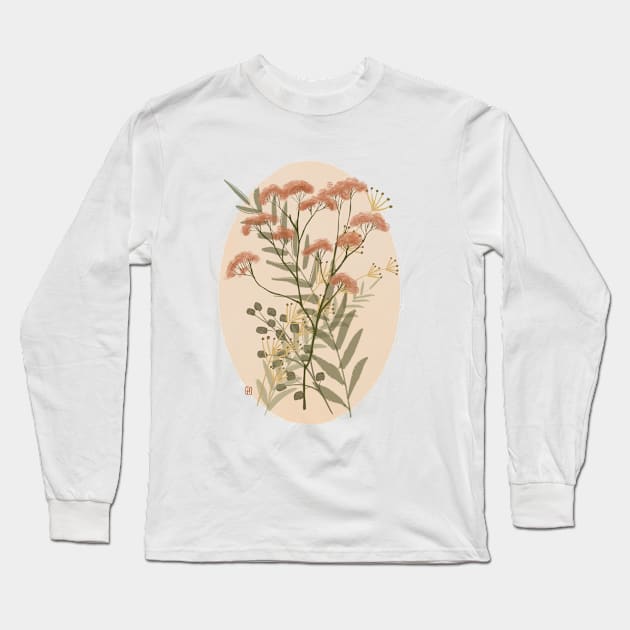 Oval Botanical Long Sleeve T-Shirt by JessieFroese